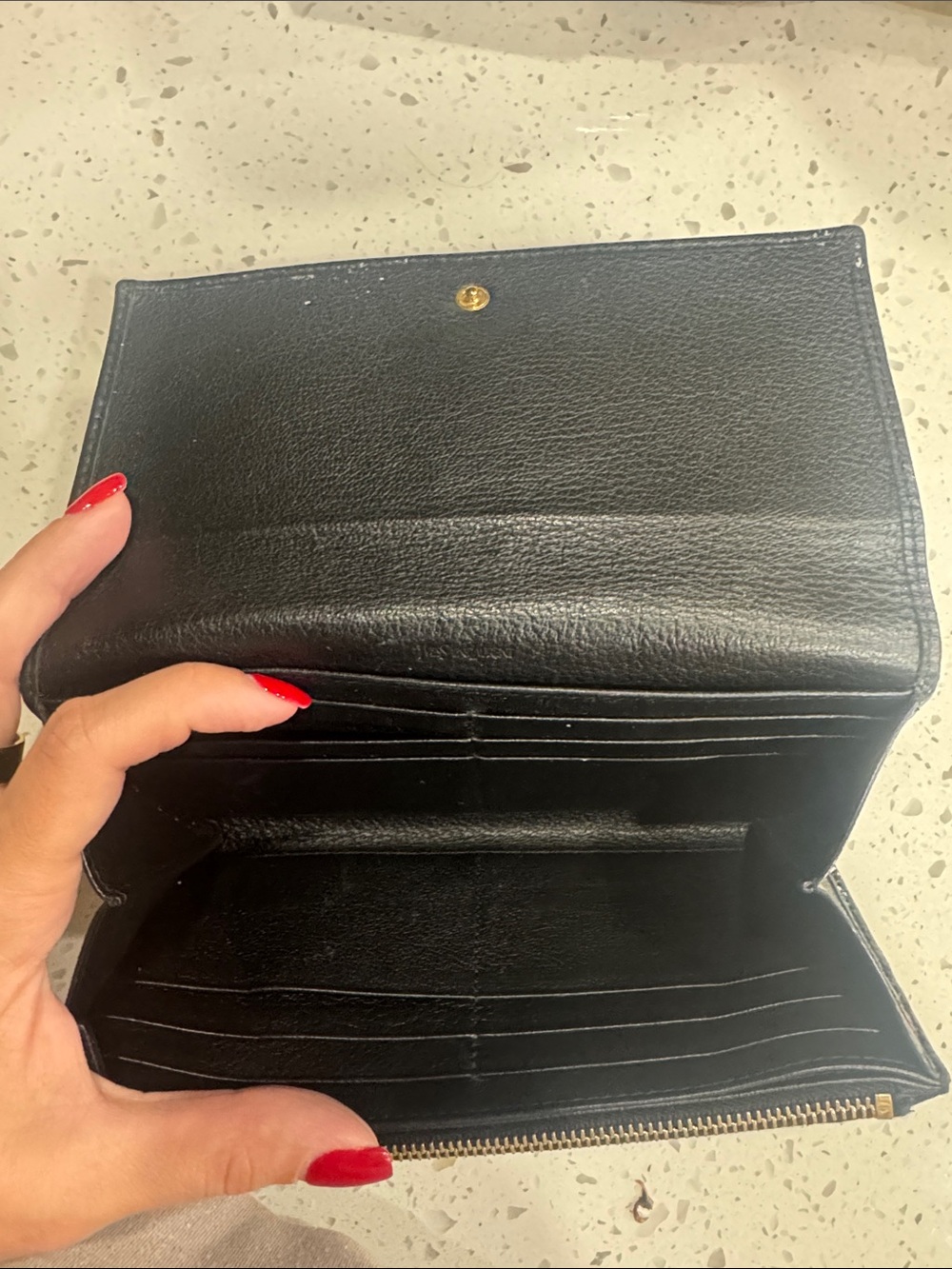 Saint Laurent Black Leather YSL Logo Wallet - Picture 2 of 4